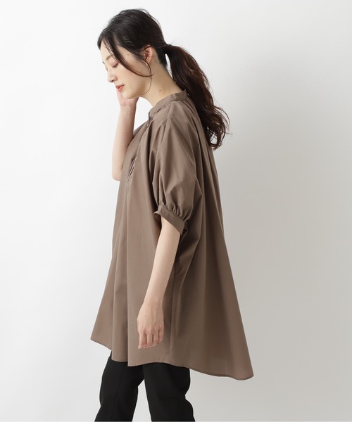 NATURAL BEAUTY BASIC（ナチュラルビューティーベーシック）の「チュニックシャツブラウス（シャツ/ブラウス・レディース・ブラウン/オフホワイト/ブルー・SMALL/MEDIUM）」の12枚目の写真