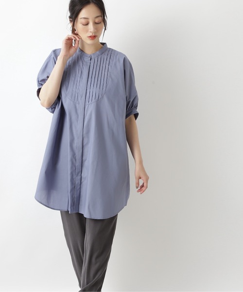 NATURAL BEAUTY BASIC（ナチュラルビューティーベーシック）の「チュニックシャツブラウス（シャツ/ブラウス・レディース・ブラウン/オフホワイト/ブルー・SMALL/MEDIUM）」の22枚目の写真