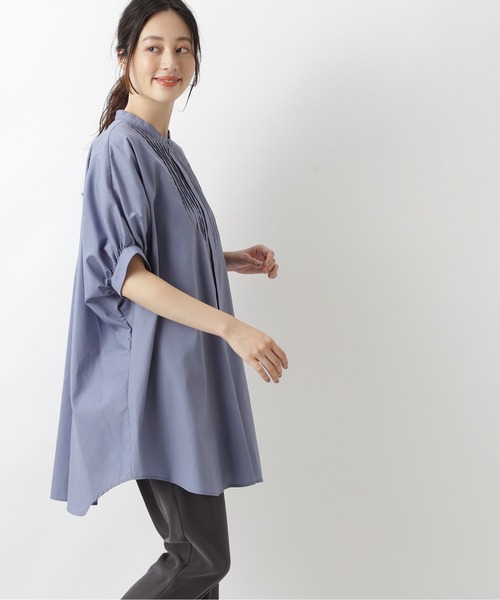 NATURAL BEAUTY BASIC（ナチュラルビューティーベーシック）の「チュニックシャツブラウス（シャツ/ブラウス・レディース・ブラウン/オフホワイト/ブルー・SMALL/MEDIUM）」の21枚目の写真