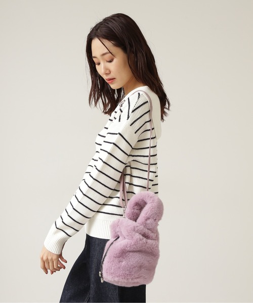 NATURAL BEAUTY BASIC（ナチュラルビューティーベーシック）の「フェイクファードロストショルダー/0171282973（ショルダーバッグ・レディース・ライトグリーン/ラベンダー・ﾌﾘ-）」の12枚目の写真