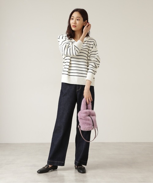 NATURAL BEAUTY BASIC（ナチュラルビューティーベーシック）の「フェイクファードロストショルダー/0171282973（ショルダーバッグ・レディース・ライトグリーン/ラベンダー・ﾌﾘ-）」の13枚目の写真