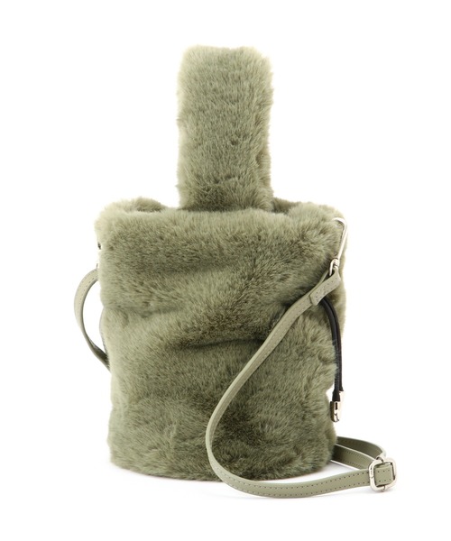 NATURAL BEAUTY BASIC（ナチュラルビューティーベーシック）の「フェイクファードロストショルダー/0171282973（ショルダーバッグ・レディース・ライトグリーン/ラベンダー・ﾌﾘ-）」の11枚目の写真