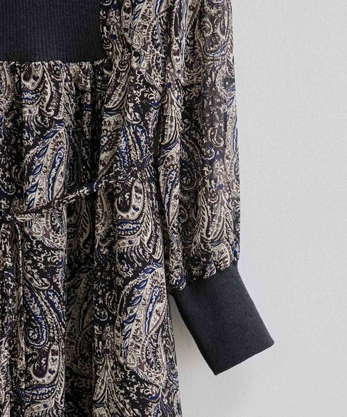 ROPE' PICNIC(ロペピクニック)の「【emur】リブパーツプリントワンピース(ワンピース・レディース・ブラック/グリーン・38)」の5枚目の写真