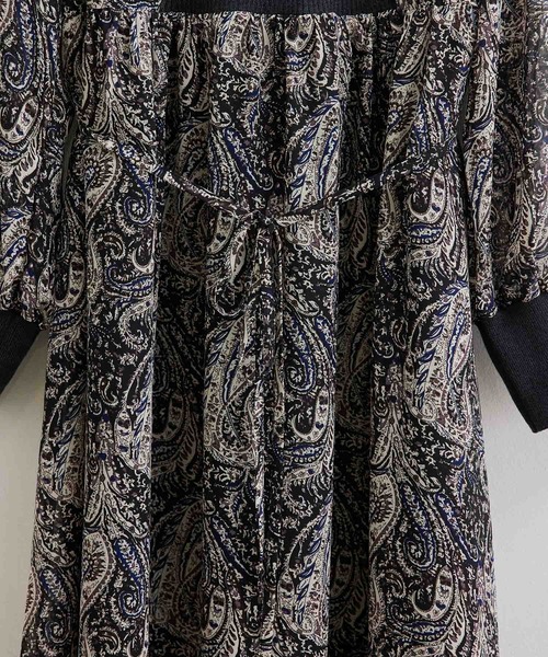 ROPE' PICNIC(ロペピクニック)の「【emur】リブパーツプリントワンピース(ワンピース・レディース・ブラック/グリーン・38)」の6枚目の写真