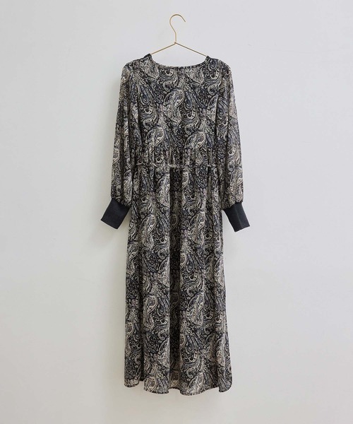 ROPE' PICNIC(ロペピクニック)の「【emur】リブパーツプリントワンピース(ワンピース・レディース・ブラック/グリーン・38)」の3枚目の写真