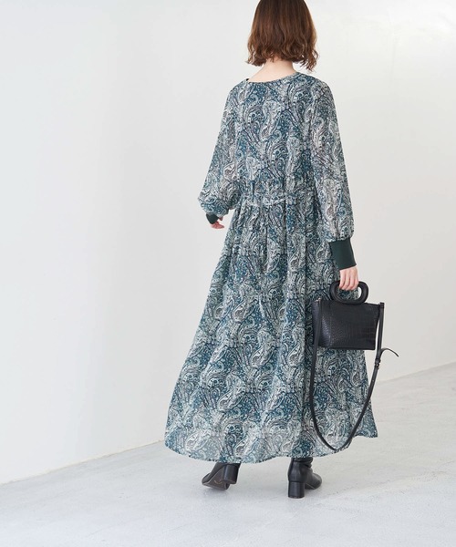 ROPE' PICNIC(ロペピクニック)の「【emur】リブパーツプリントワンピース(ワンピース・レディース・ブラック/グリーン・38)」の12枚目の写真