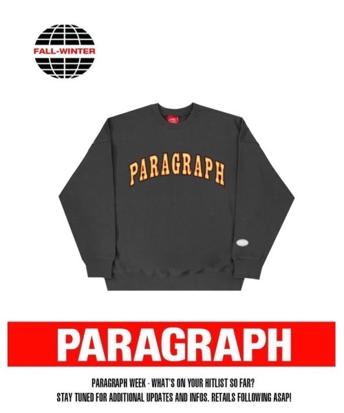 Paragraph（パラグラフ）の「Paragraph/パラグラフ/カレッジロゴプルオーバースウェット/CollegeLogo Sweat/PARAGRAPH_NO.38（スウェット・メンズ・キナリ/チャコールグレー/グリーン/ブルー・FREE）」の9枚目の写真