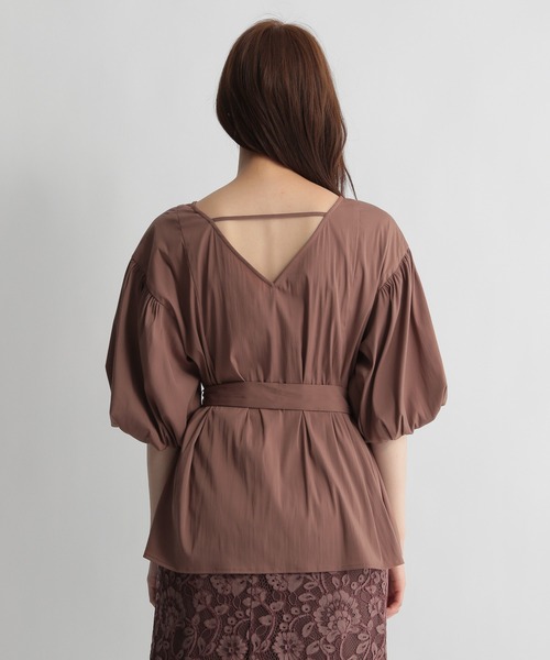 Andemiu（アンデミュウ）の「バルーンスリーブフレアブラウス219033（シャツ/ブラウス・レディース・アイボリー/ブラウン/ベージュ・FREE）」の10枚目の写真