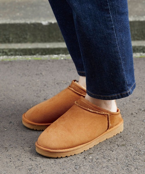 mooimooi(モーイモーイ)の「ショート丈ムートンスリッポン(ブーツ・レディース・ブラック/キャメル/ダークブラウン/チャコールグレー・3L/L/S/4L/LL/M)」の21枚目の写真