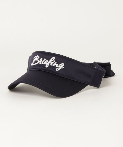 BRIEFING(ブリーフィング)の「WOMENS RIBBON VISOR(サンバイザー・レディース・ネイビー/ブラック/ホワイト・FREE)」の1枚目の写真