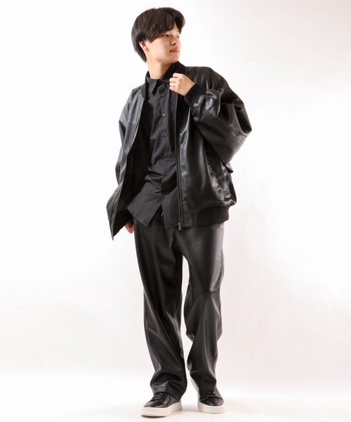 【セール】SUGGESTION ワイドパンツ(合成皮革)(その他パンツ)|SUGGESTION(サジェッション) 【セール】SUGGESTION ワイドパンツ(合成皮革)(その他パンツ)|SUGGESTION(サジェッション)