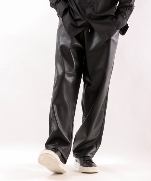 【セール】SUGGESTION ワイドパンツ(合成皮革)(その他パンツ)|SUGGESTION(サジェッション) 【セール】SUGGESTION ワイドパンツ(合成皮革)(その他パンツ)|SUGGESTION(サジェッション)
