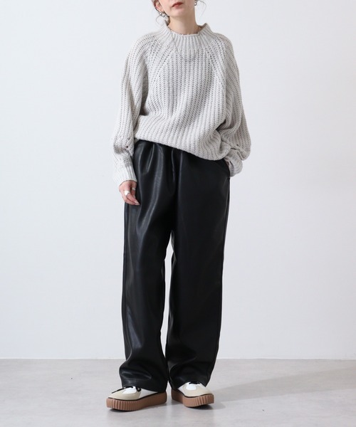【セール】SUGGESTION ワイドパンツ(合成皮革)(その他パンツ)|SUGGESTION(サジェッション) 【セール】SUGGESTION ワイドパンツ(合成皮革)(その他パンツ)|SUGGESTION(サジェッション)