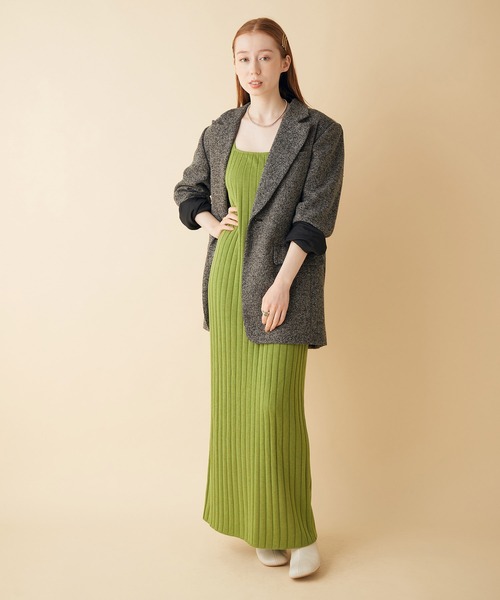 MADEMOISELLE ROPE'（マドモアゼル ロペ）の「<中綿キルト裏地>コンケープオーバーライトジャケット（テーラードジャケット・レディース・ブラック系その他/イエロー系その他3・38）」の19枚目の写真