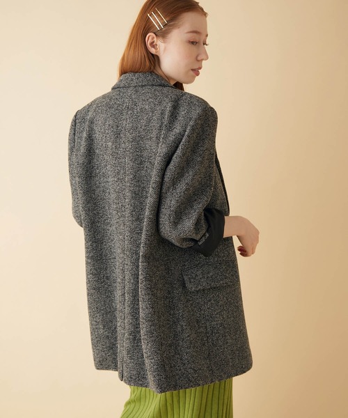 MADEMOISELLE ROPE'（マドモアゼル ロペ）の「<中綿キルト裏地>コンケープオーバーライトジャケット（テーラードジャケット・レディース・ブラック系その他/イエロー系その他3・38）」の7枚目の写真