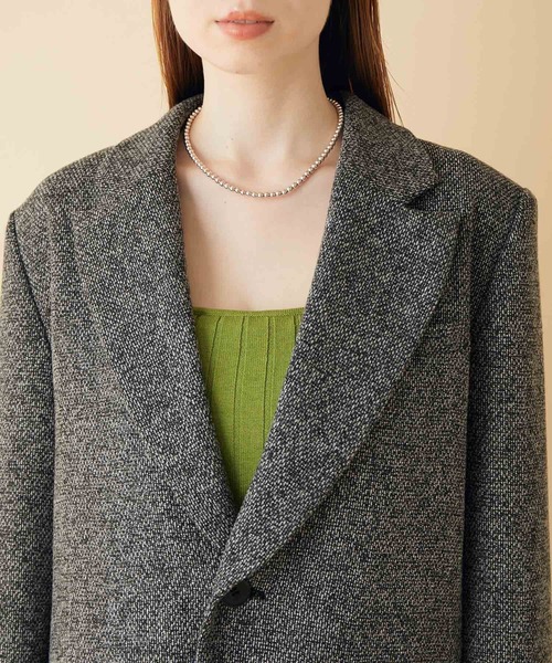 MADEMOISELLE ROPE'（マドモアゼル ロペ）の「<中綿キルト裏地>コンケープオーバーライトジャケット（テーラードジャケット・レディース・ブラック系その他/イエロー系その他3・38）」の11枚目の写真