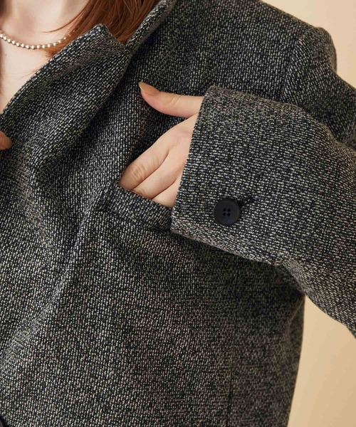 MADEMOISELLE ROPE'（マドモアゼル ロペ）の「<中綿キルト裏地>コンケープオーバーライトジャケット（テーラードジャケット・レディース・ブラック系その他/イエロー系その他3・38）」の18枚目の写真