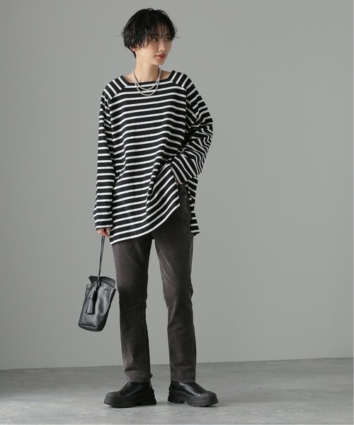 JOURNAL STANDARD（ジャーナルスタンダード）の「ボーダースクエアネックプルオーバー（Tシャツ/カットソー・レディース・ホワイト/ブラック/ブラウン・FREE）」の4枚目の写真