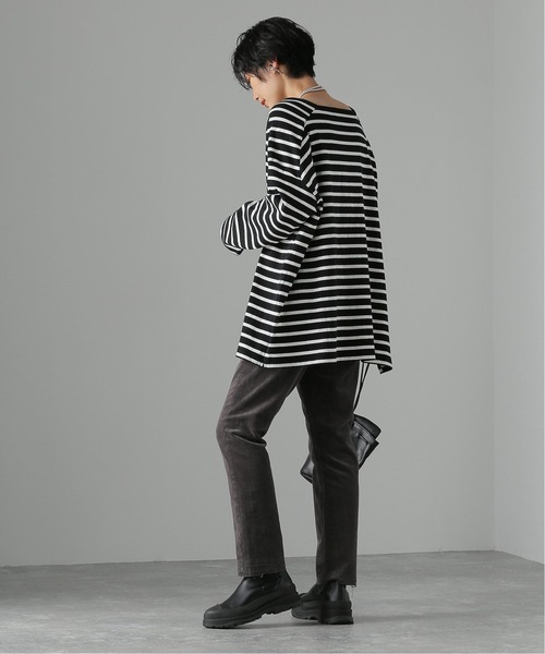 JOURNAL STANDARD（ジャーナルスタンダード）の「ボーダースクエアネックプルオーバー（Tシャツ/カットソー・レディース・ホワイト/ブラック/ブラウン・FREE）」の5枚目の写真