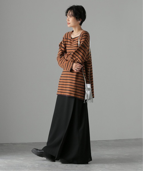 JOURNAL STANDARD（ジャーナルスタンダード）の「ボーダースクエアネックプルオーバー（Tシャツ/カットソー・レディース・ホワイト/ブラック/ブラウン・FREE）」の8枚目の写真