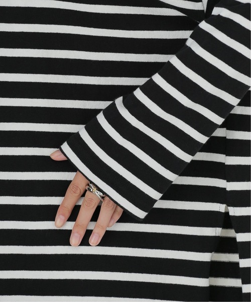 JOURNAL STANDARD（ジャーナルスタンダード）の「ボーダースクエアネックプルオーバー（Tシャツ/カットソー・レディース・ホワイト/ブラック/ブラウン・FREE）」の16枚目の写真