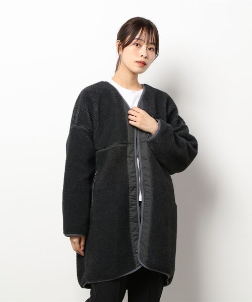 Grand PARK（グランドパーク）の「ボアノーカラーアウター（その他アウター・レディース・ホワイト/グレー・FREE）」の6枚目の写真