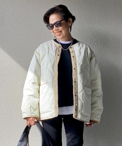 RIVE DROITE(リヴドロワ)の「羽織るだけでいつものスタイリングが新鮮に【WEB限定】キルティングジャケット(ナイロンジャケット・レディース・レッド/カーキ/ホワイト・FREE)」の2枚目の写真