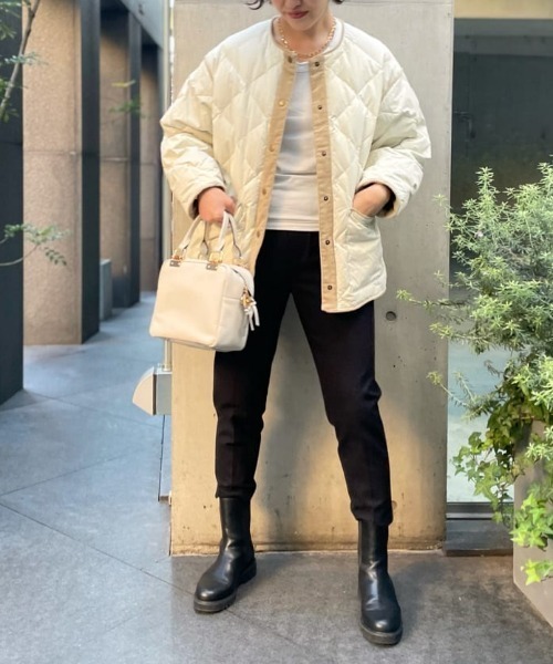 RIVE DROITE(リヴドロワ)の「羽織るだけでいつものスタイリングが新鮮に【WEB限定】キルティングジャケット(ナイロンジャケット・レディース・レッド/カーキ/ホワイト・FREE)」の5枚目の写真