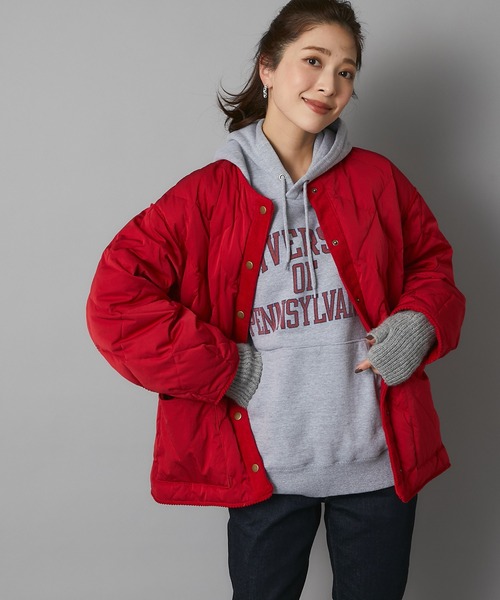 RIVE DROITE(リヴドロワ)の「羽織るだけでいつものスタイリングが新鮮に【WEB限定】キルティングジャケット(ナイロンジャケット・レディース・レッド/カーキ/ホワイト・FREE)」の19枚目の写真