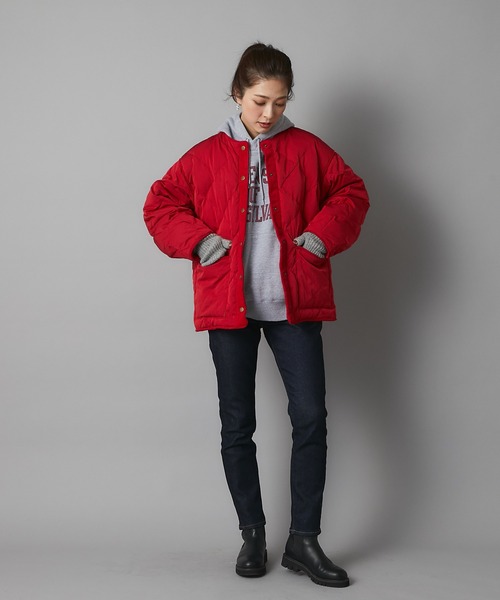 RIVE DROITE(リヴドロワ)の「羽織るだけでいつものスタイリングが新鮮に【WEB限定】キルティングジャケット(ナイロンジャケット・レディース・レッド/カーキ/ホワイト・FREE)」の20枚目の写真