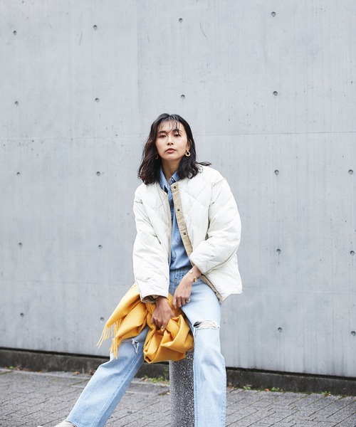 RIVE DROITE(リヴドロワ)の「羽織るだけでいつものスタイリングが新鮮に【WEB限定】キルティングジャケット(ナイロンジャケット・レディース・レッド/カーキ/ホワイト・FREE)」の17枚目の写真