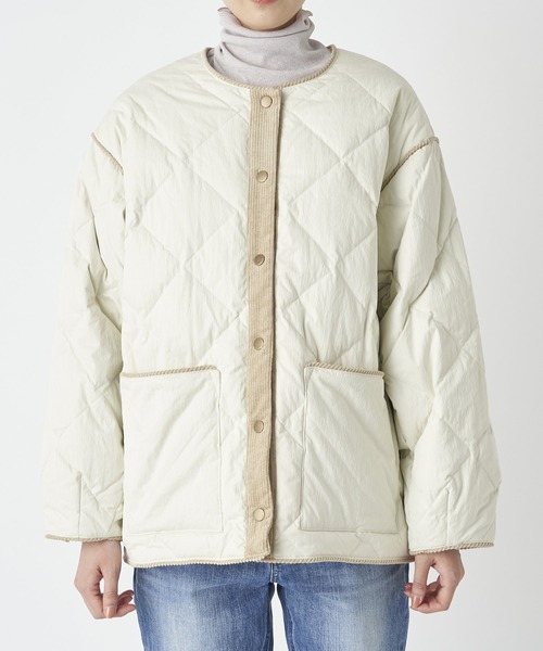 RIVE DROITE(リヴドロワ)の「羽織るだけでいつものスタイリングが新鮮に【WEB限定】キルティングジャケット(ナイロンジャケット・レディース・レッド/カーキ/ホワイト・FREE)」の8枚目の写真