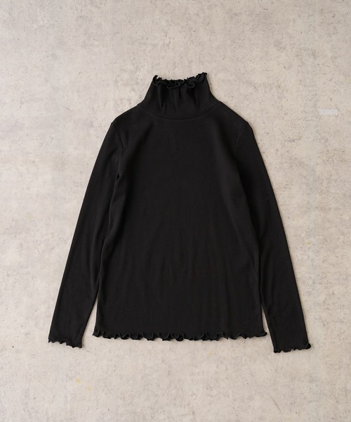 PUAL CE CIN（ピュアルセシン）の「2重襟テレコメロウロングスリーブ（Tシャツ/カットソー・レディース・ブラック系その他/ベージュ系その他/ブラック系その他2/ベージュ系その他2・FREE）」の2枚目の写真