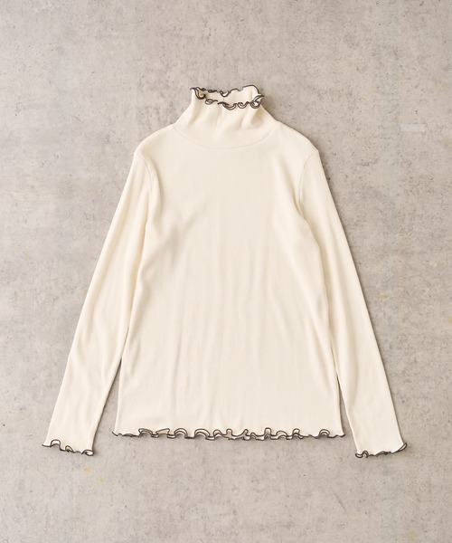 PUAL CE CIN（ピュアルセシン）の「2重襟テレコメロウロングスリーブ（Tシャツ/カットソー・レディース・ブラック系その他/ベージュ系その他/ブラック系その他2/ベージュ系その他2・FREE）」の4枚目の写真