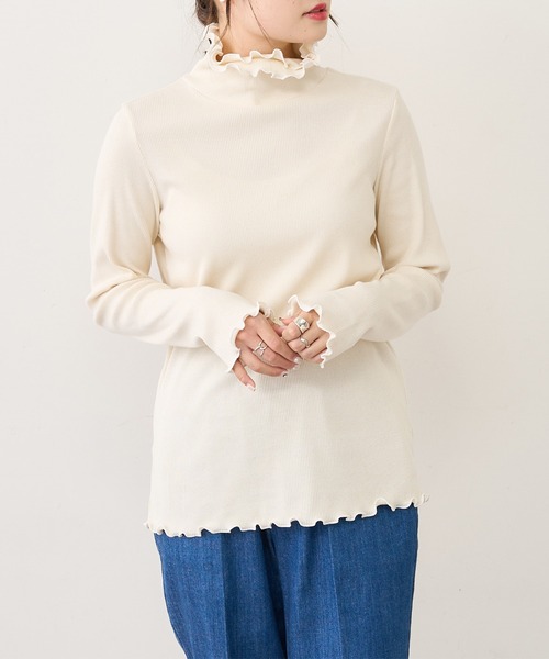 PUAL CE CIN（ピュアルセシン）の「2重襟テレコメロウロングスリーブ（Tシャツ/カットソー・レディース・ブラック系その他/ベージュ系その他/ブラック系その他2/ベージュ系その他2・FREE）」の9枚目の写真