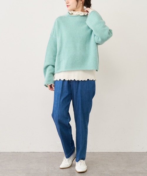 PUAL CE CIN（ピュアルセシン）の「2重襟テレコメロウロングスリーブ（Tシャツ/カットソー・レディース・ブラック系その他/ベージュ系その他/ブラック系その他2/ベージュ系その他2・FREE）」の5枚目の写真