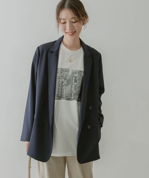 F by ROSSO（エフバイロッソ）の「F by ROSSO　ダブルテーラードジャケット（その他アウター・レディース・ネイビー/ブラウン・36/38）」の3枚目の写真