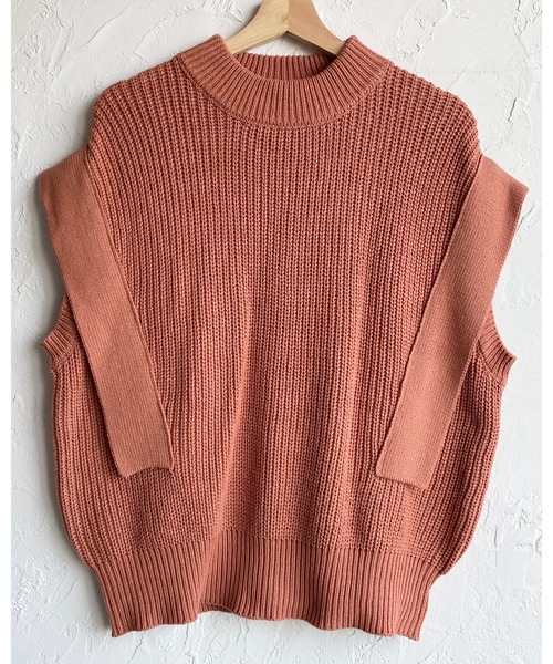 She's Closet(シーズクローゼット)の「肩フリル風片畦編みニットベスト(ベスト・レディース・ベージュ/カーキ/オレンジ/アイボリー・FREE)」の8枚目の写真