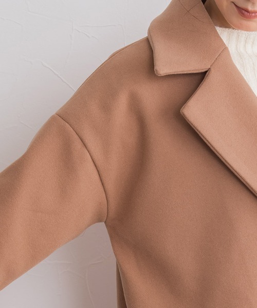 Pierrot（ピエロ）の「メルトンチェスターコート（チェスターコート・レディース・ラベンダー/アイボリー/グレイッシュベージュ/ネイビー/キャメル/ピンク系その他・S/M/L）」の19枚目の写真