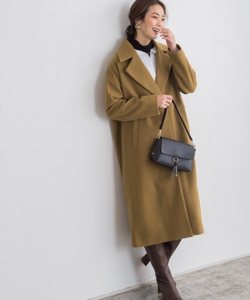 Pierrot（ピエロ）の「メルトンチェスターコート（チェスターコート・レディース・ラベンダー/アイボリー/グレイッシュベージュ/ネイビー/キャメル/ピンク系その他・S/M/L）」の14枚目の写真