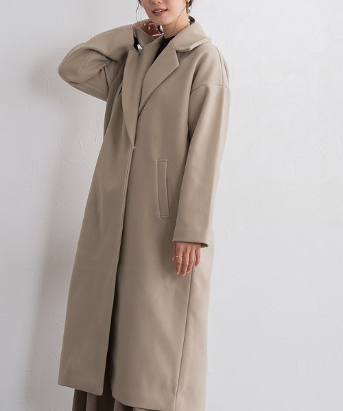 Pierrot（ピエロ）の「メルトンチェスターコート（チェスターコート・レディース・ラベンダー/アイボリー/グレイッシュベージュ/ネイビー/キャメル/ピンク系その他・S/M/L）」の22枚目の写真