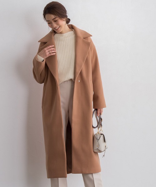 Pierrot（ピエロ）の「メルトンチェスターコート（チェスターコート・レディース・ラベンダー/アイボリー/グレイッシュベージュ/ネイビー/キャメル/ピンク系その他・S/M/L）」の15枚目の写真