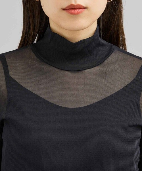 city(シティ)の「【CITY】ソフトチュールハイネックトップス(Tシャツ/カットソー・レディース・ブラック/ホワイト/カーキ・FREE)」の20枚目の写真
