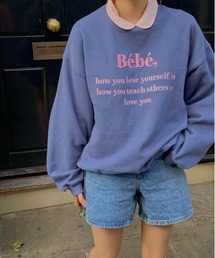 ロングスリーブーロゴ刺繍スウェットトレーナー