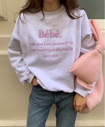ロングスリーブーロゴ刺繍スウェットトレーナー