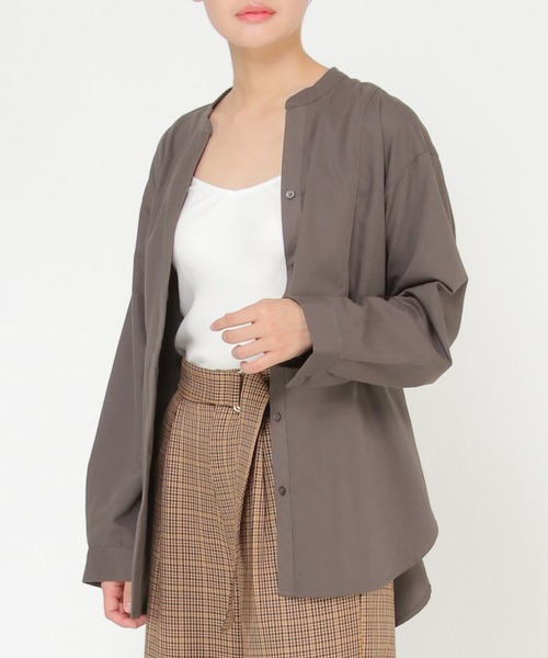 ikka(イッカ)の「ベルトセット2WAYシャツ(シャツ/ブラウス・レディース・オフホワイト/ダークブラウン・L/M)」の1枚目の写真