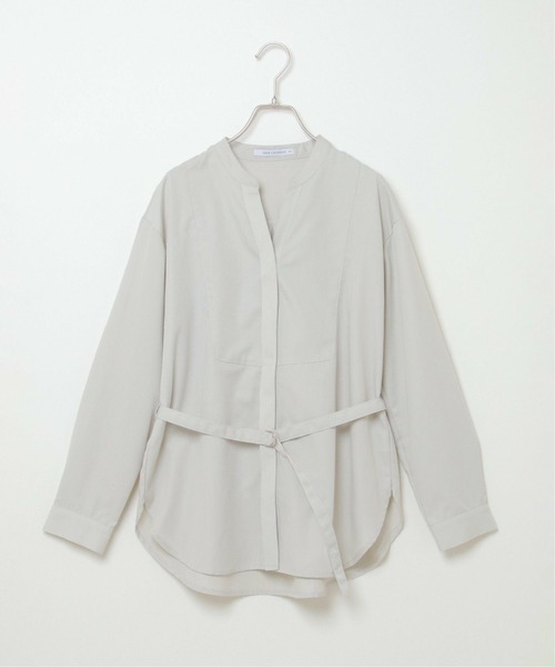 ikka(イッカ)の「ベルトセット2WAYシャツ(シャツ/ブラウス・レディース・オフホワイト/ダークブラウン・L/M)」の6枚目の写真