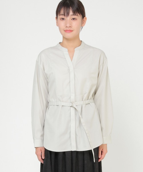 ikka(イッカ)の「ベルトセット2WAYシャツ(シャツ/ブラウス・レディース・オフホワイト/ダークブラウン・L/M)」の19枚目の写真