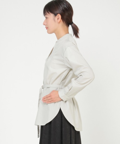 ikka(イッカ)の「ベルトセット2WAYシャツ(シャツ/ブラウス・レディース・オフホワイト/ダークブラウン・L/M)」の17枚目の写真