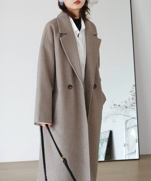 Mayree(メイリー)の「【Mayree】スリットロング オーバーコート 2021AW(チェスターコート・レディース・ブラック/ブラウン/ブルー/アイボリー/モカ・FREE)」の17枚目の写真